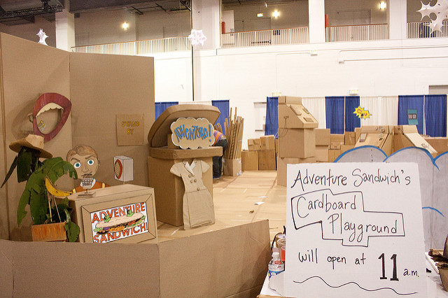 Cardboard playground at Chicago Toy & Game Fair