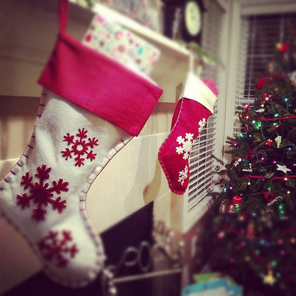 The stockings were hung by the chimney with care ...