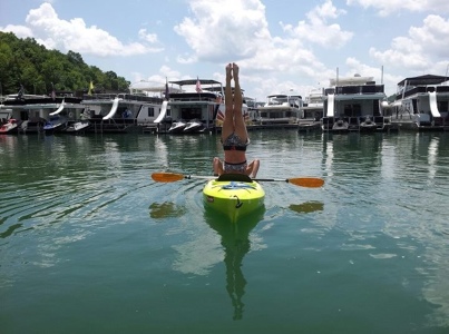 Kayak headstand