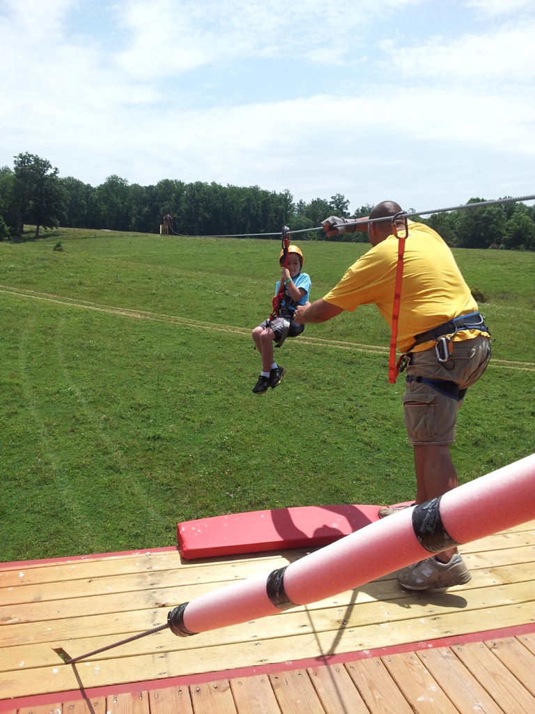 Kid on a zipline